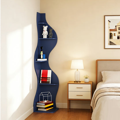 5-Tier Wall-Mounted Bookshelf with Multiple Color Options for Living Room detail image - detail view 8