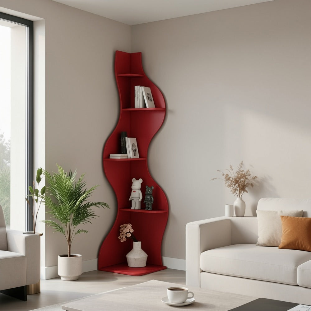 5-Tier Wall-Mounted Bookshelf with Multiple Color Options for Living Room detail image - detail view 9