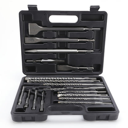 17PCS SDS Plus Hammer Drill Bits and Chisel Set Carbide-Tipped Masonry Drill Bits for Concrete Stone Brick with Portable Storage Case Professional Rotary Hammer Bit Kit