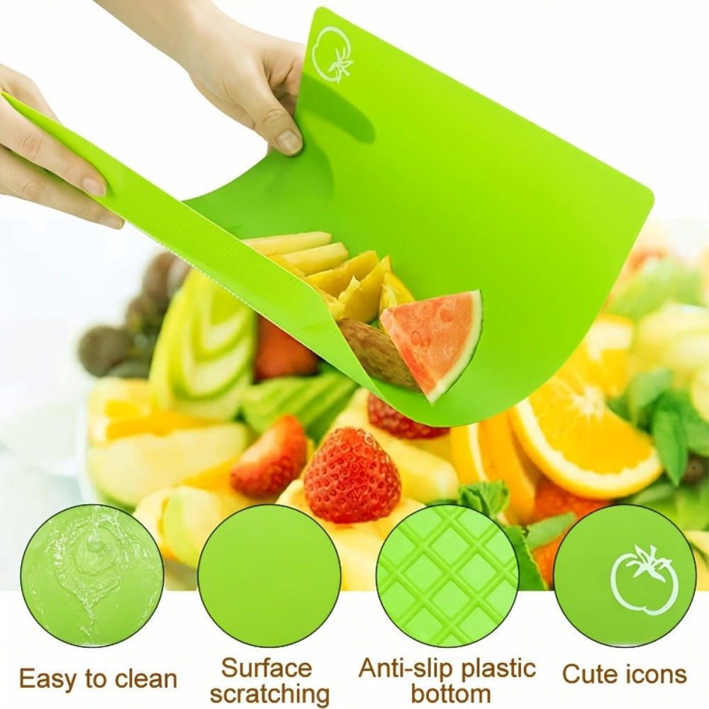 Bamboo Cutting Board Set with Six Color-Coded Flexible Prep Mats and One-Piece or Seven-Piece Options