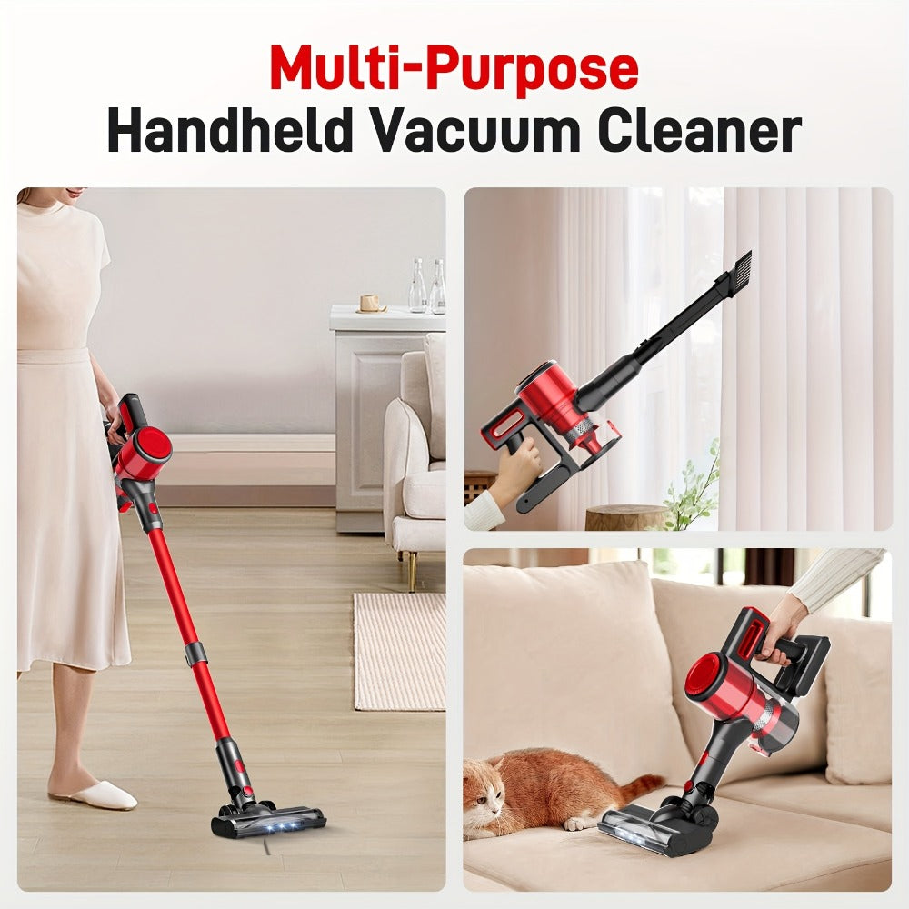 45KPA Cordless Stick Vacuum Cleaner 8-in-1 Rechargeable, Up to 45 Min Runtime Lightweight Handheld Vacuum for Carpet Pet Hair Hardwood Floor Home, Powerful Suction Multi-Attachment Floor Vacuum Cleaner