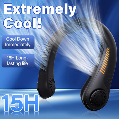 Loop-Style Neck Fan in Ten Single or Paired Color Checkouts with Five-Speed Control and USB Charging