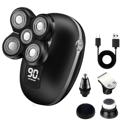 Electric Shaver IPX6 Floating Rotary Head with Type-C Charging, LED Display and Five Listed Set or Head Options