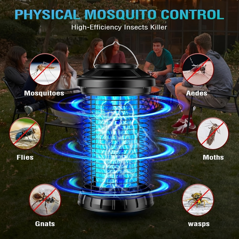 Cylindrical Electric Insect Zapper with 4200V Grid, Hanging Handle, Power Cord and Cleaning Brush