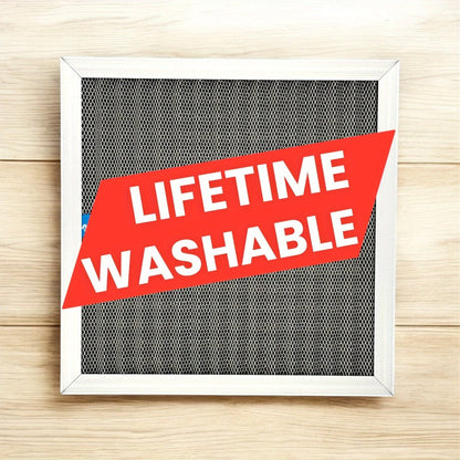 Washable 1-Inch HVAC Air Filter with Aluminum Frame in 14 Nominal Size Options from 12 x 12 to 20 x 30 Inches