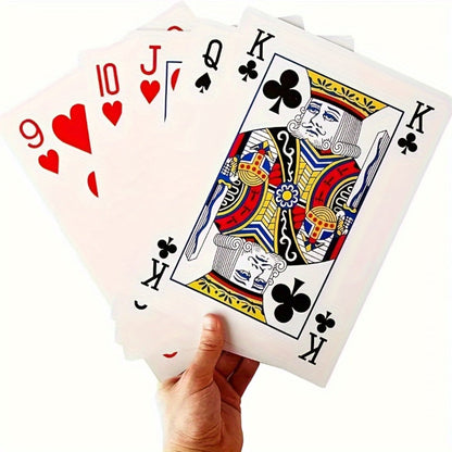 54-Card Giant Playing Card Deck in 4x or 6x Jumbo Size with Two Jokers for Parties and Family Game Nights