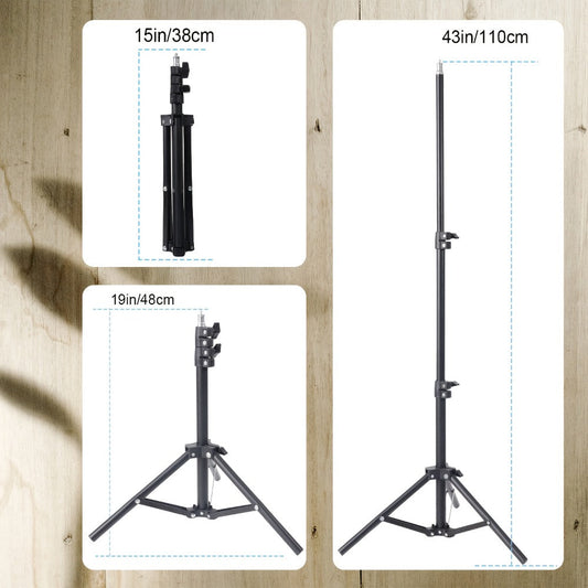Desk Tripod Ring Light 10 12 Inch with Phone Stand, Adjustable Height 15 to 43 Inches, Dimmable LED Circular Light for Selfie Photography, Makeup, YouTube, TikTok & Live Streaming