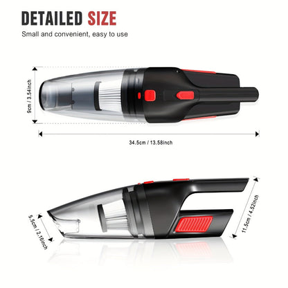 Cordless Handheld Vacuum Cleaner with Three Color Checkouts, Crevice Nozzle and Compact Dust Cup