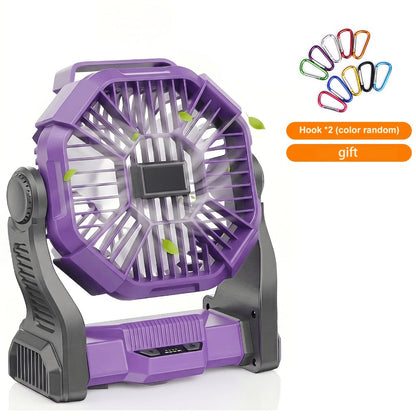 Portable Camping Fan with Hanging Hook, Three-Level Lantern and 12 Color or Style Options Pictured