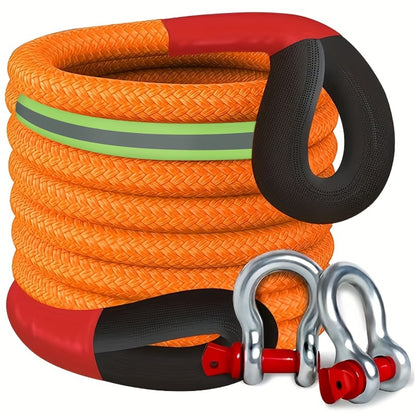 Kinetic Recovery Rope 48501 LBS 22 Ton - High Strength Nylon Tow Rope with Bow Shackles & Storage Bag, 14.5 16.4 30 FT Options for Truck SUV UTV ATV Off Road Emergency Rescue