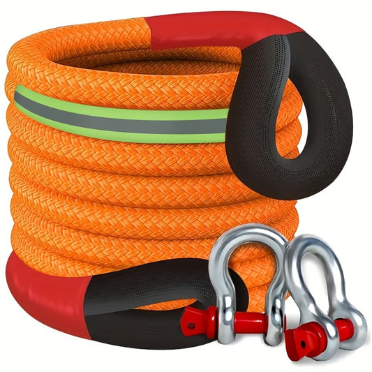 Kinetic Recovery Rope 48501 LBS 22 Ton - High Strength Nylon Tow Rope with Bow Shackles & Storage Bag, 14.5 16.4 30 FT Options for Truck SUV UTV ATV Off Road Emergency Rescue