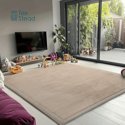 Padded Tatami-Style Area Rug in Six Solid Colors with 50-Inch Square to 79 x 118-Inch Sizes