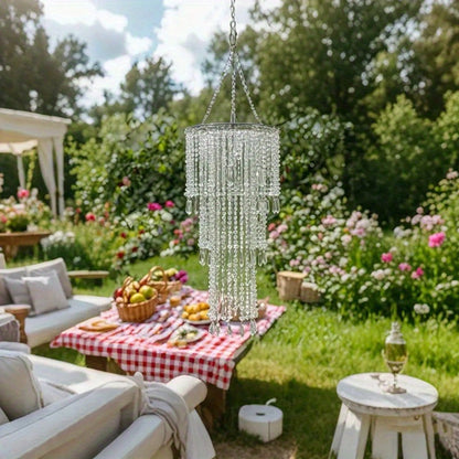 Crystal Beaded Chandelier Lampshade Acrylic Sparkling Droplets Elegant Ceiling Light Fixture Cover for Wedding Party Home Decor Multiple Sizes Branch Style Beadwork Pendant Shade