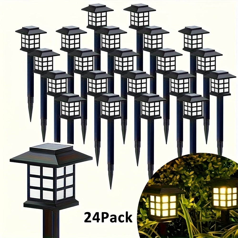 Solar Garden Lights Pathway Stakes in 6/12/24-Piece Sets with Warm, Cool or Multicolor Options