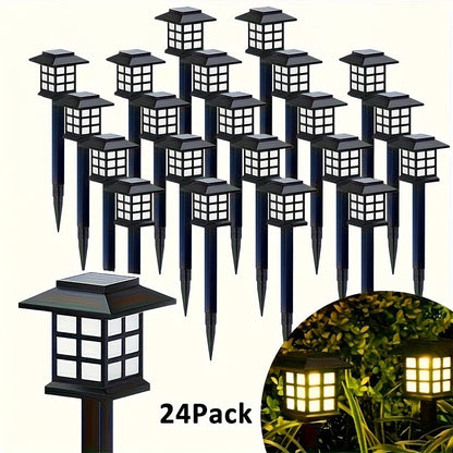 Solar Garden Lights Pathway Stakes in 6/12/24-Piece Sets with Warm, Cool or Multicolor Options