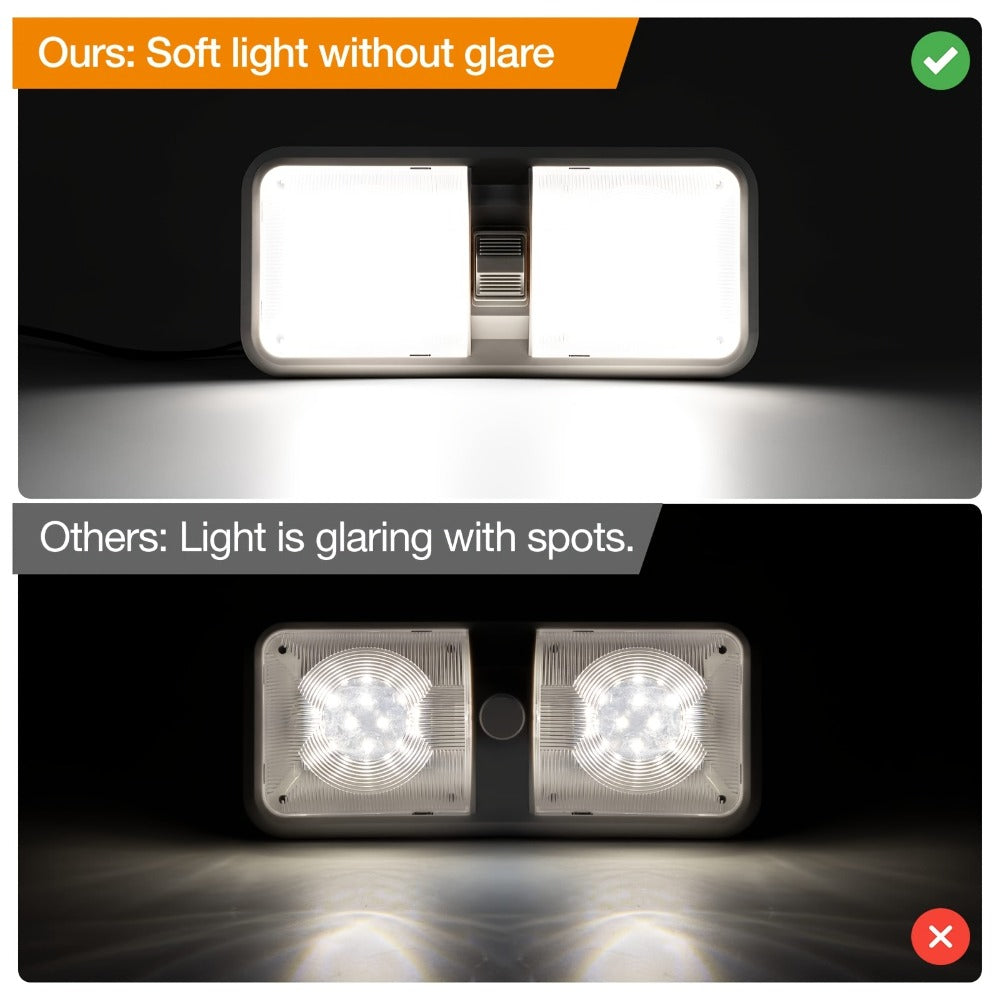RV LED Interior Light 12V – 1000LM Dome Ceiling Light with Switch for Camper Trailer Boat Car, 8W Natural White (4 Pack)