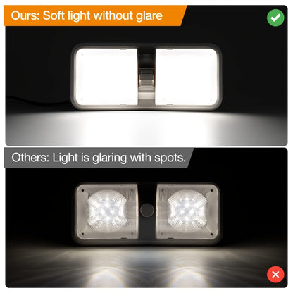 RV LED Interior Light 12V – 1000LM Dome Ceiling Light with Switch for Camper Trailer Boat Car, 8W Natural White (4 Pack)