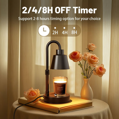 Candle Warmer Lamp 2 Pack with Timer & Dimmer, Electric Wax Warmer for Jar Candles, Adjustable Height 10.4-14.4"