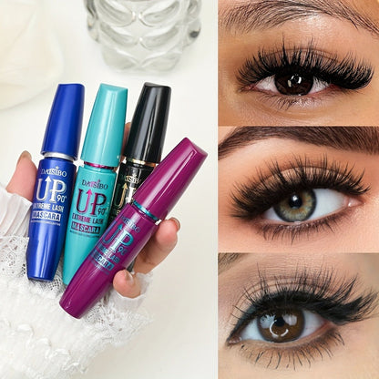 Black Mascara Four-Piece Set with Turquoise, Blue, Black and Magenta Tubes and Straight Bristle Wands