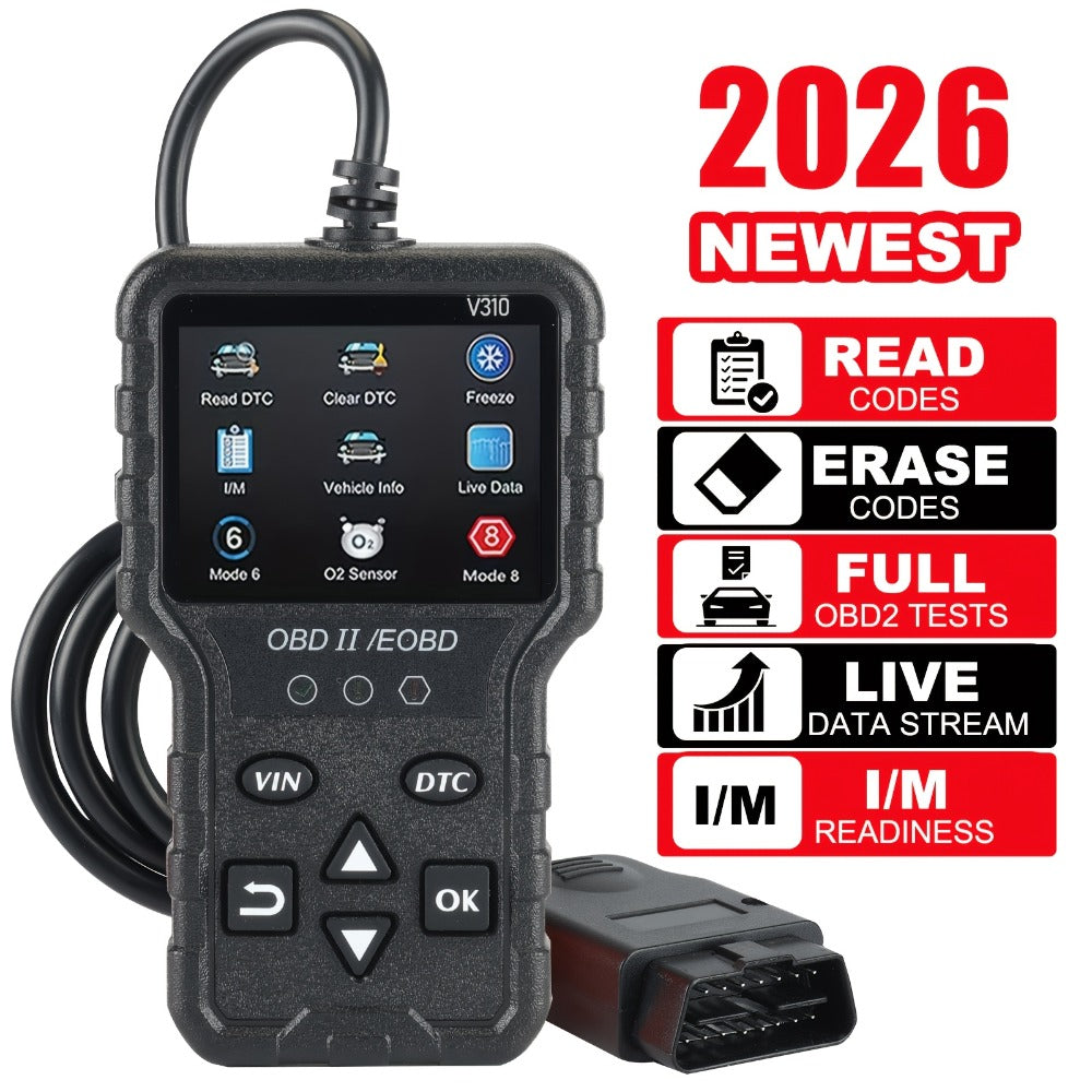 OBD2 Scanner Diagnostic Tool - Full OBD2 Engine Code Reader with Modes 6 & 8, USB Powered for All OBDII/EOBD Vehicles 1996+