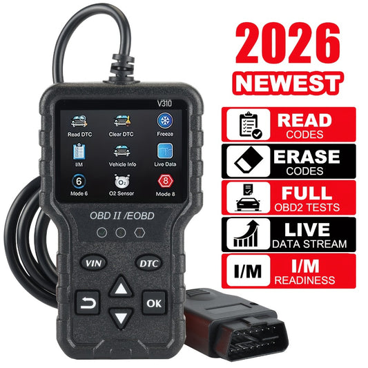 OBD2 Scanner Diagnostic Tool - Full OBD2 Engine Code Reader with Modes 6 & 8, USB Powered for All OBDII/EOBD Vehicles 1996+