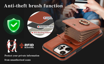 Phone Case RFID-Blocking Wallet with 2–3 Card Holder, Fold-Out Kickstand and Magnetic Charging for Select iPhones