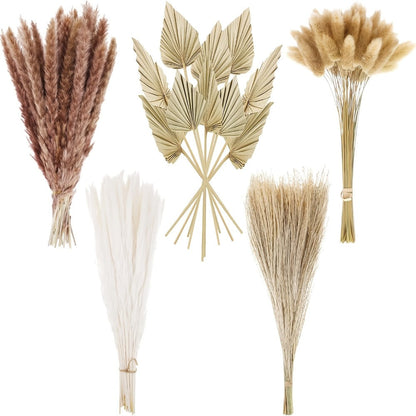 Dried Pampas Grass Decor Bouquet – Natural Fluffy Pampas Stems for Boho Wedding Centerpiece, Living Room Vase Filler, Nursery & Home Decor, Aesthetic Dried Flowers Arrangement, 110 or 300 Pcs