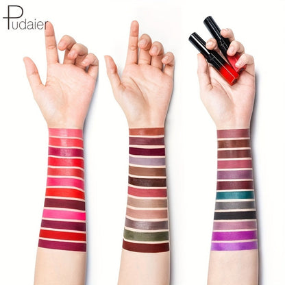 Matte Liquid Lipstick Velvet Finish 24H Waterproof Anti-Smudge – High Pigment Cup-Proof Long-Lasting Lip Glaze 20+ Bold Shades for All Skin Tones Women Pudaier