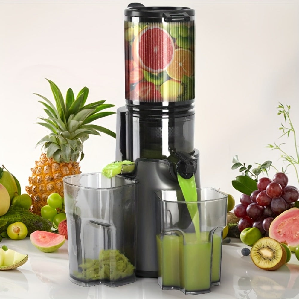 Cold Press Juicer Masticating – 350W Slow Juicer with Wide Feed Chute, 50RPM Fine Grinding, High Juice Yield, Easy to Clean, Safe Bladeless Design for Whole Fruits & Vegetables, Black & Pink