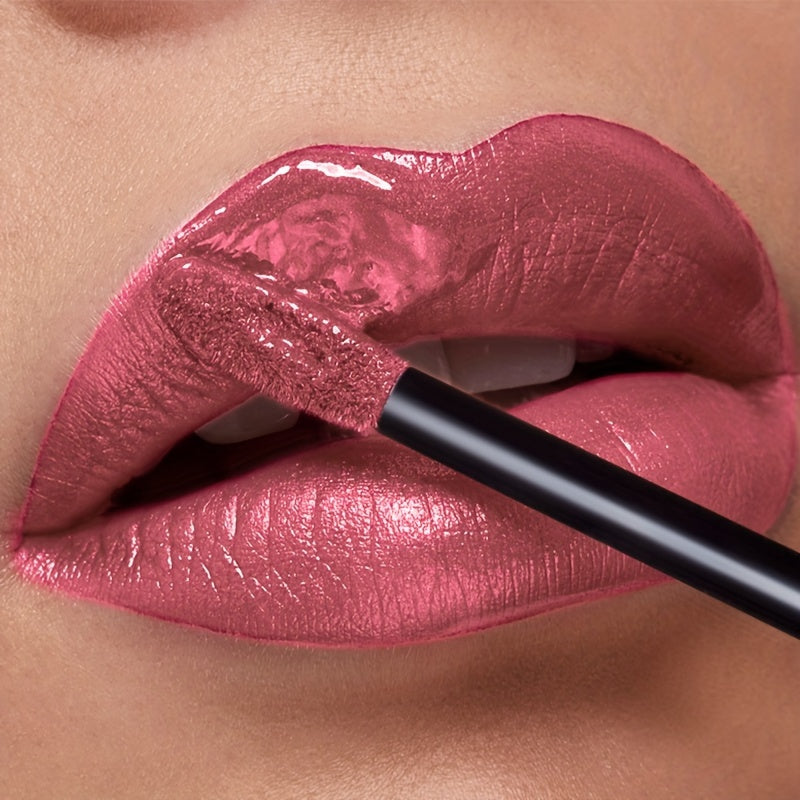 Metallic Shimmer Liquid Lip Color with 22 Numbered Shades, 7.2cm Clear Tube and Wand Applicator