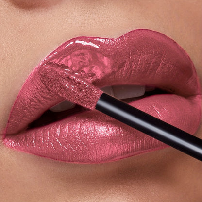 Metallic Shimmer Liquid Lip Color with 22 Numbered Shades, 7.2cm Clear Tube and Wand Applicator