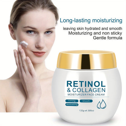 Face Cream Retinol and Collagen 130g Jar or Retinol Essence Option for Day and Night Skin Care