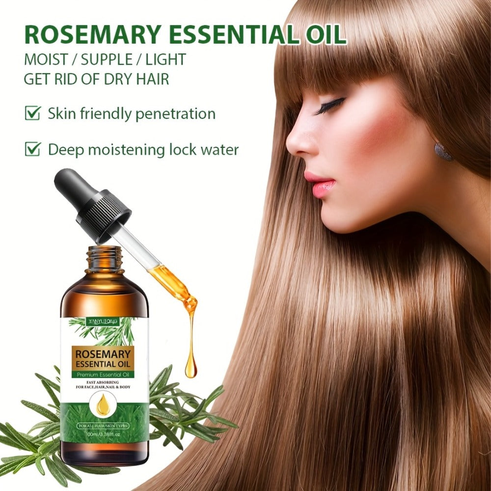 Essential Oil Rosemary External-Use Dropper Bottle with 1-Piece, 2-Piece or 1.01oz Listed Options