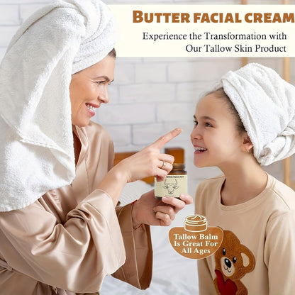 Whipped Beef Tallow Balm for Face & Body 4oz - Grass-Fed with Honey, Natural Non-Greasy Deep Moisturizer for Dry & Sensitive Skin, Vitamins A D E K, Unrefined Formula for Women & Men