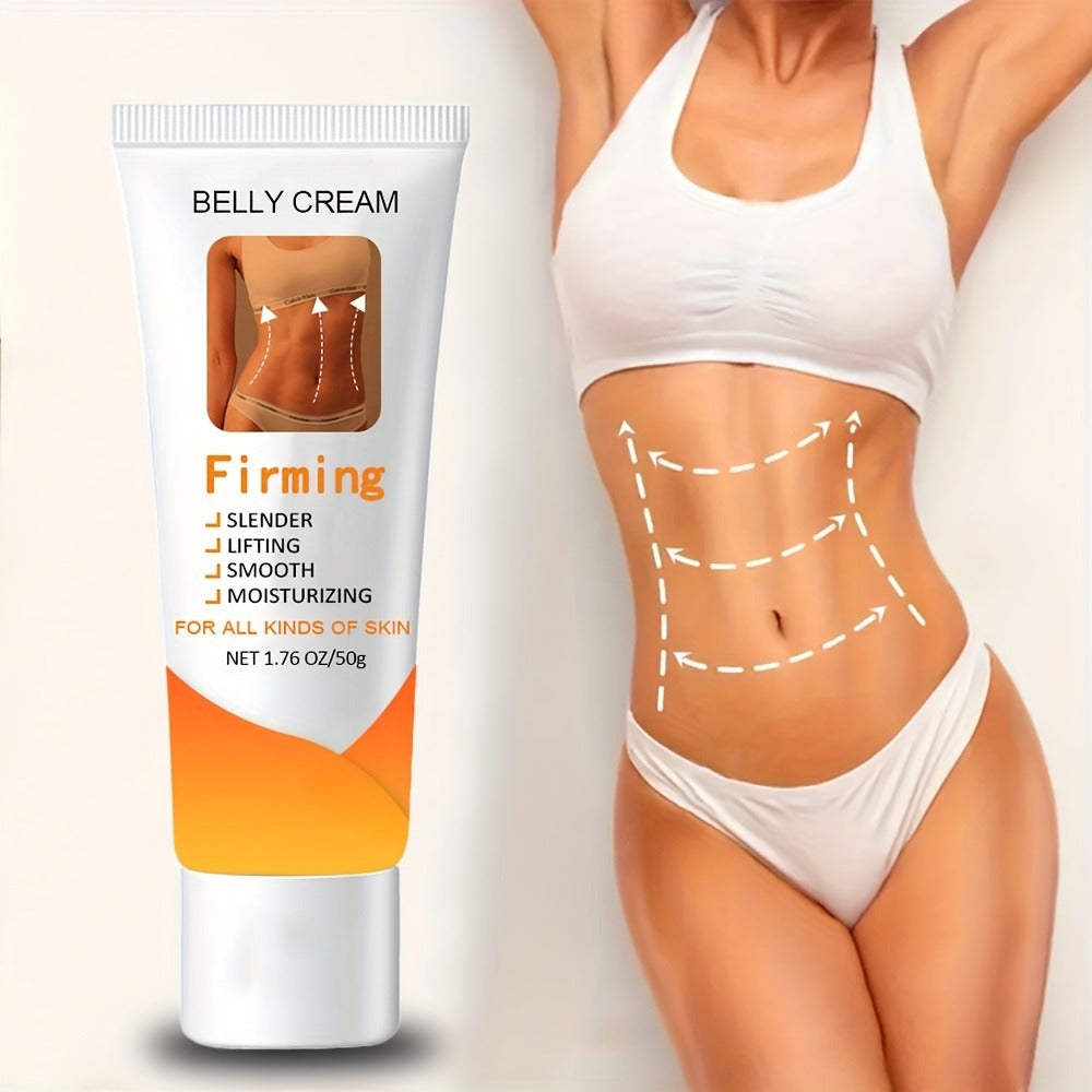 Body Moisturizer 50g Belly Cream in Squeeze Tube with White Cream Texture for Abdomen, Buttocks and Thigh Massage
