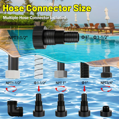 Submersible Sump Pump 1HP 5300GPH 750W with Float Switch 26ft Cord for Pool Pond Basement Garden