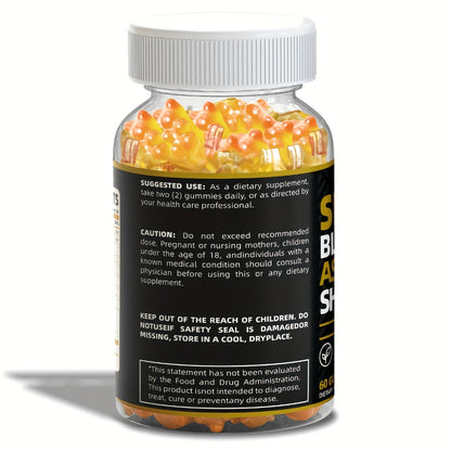 Immune Support Gummies with Sea Moss 1445mg – 10-in-1 Superfood Blend with Black Seed Oil, Ashwagandha, Elderberry, Turmeric, Bladderwrack, Chlorophyll, Shilajit & Ginger – 60 Count Daily Wellness Supplement