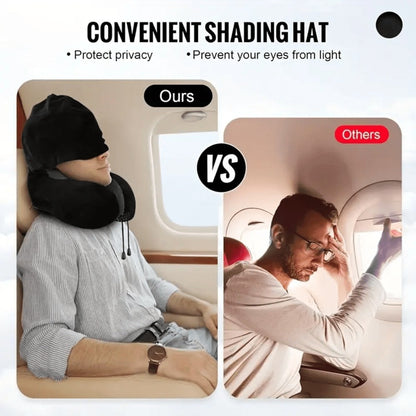 Travel Neck Pillow U-Shaped with Eye Mask Adjustable Portable Ergonomic Neck Support Soft Washable Cover for Airplane Car Home Office Napping Pink Blue Black Grey
