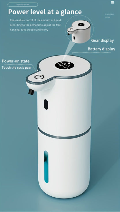 Rechargeable Touchless Foam Soap Dispenser with Six-Level Display, Countertop or Wall Mount in Black or White