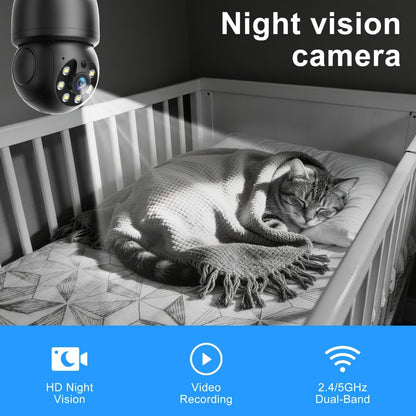 Security Camera 5MP Light-Bulb Model with Dual-Band WiFi, 360 Pan-Tilt, Color Night Vision and 1 or 2 Pack