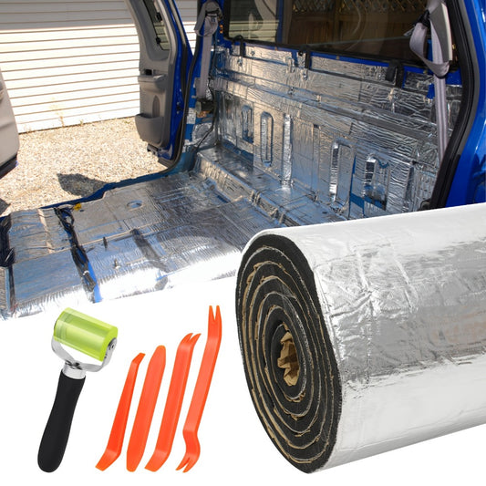 Sound Deadener Mat for Cars - Heat Shield & Noise Reduction Insulation with Self-Adhesive Backing, Reflective Aluminum Foil, Easy Cut & Install for Car Floor, Cab & Trunk (22 or 26 Sq Ft)