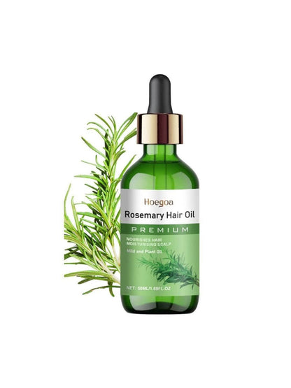 Rosemary Hair and Scalp Oil in One- or Two-Bottle 50ml Options with Batana and Castor Seed Oil Labels