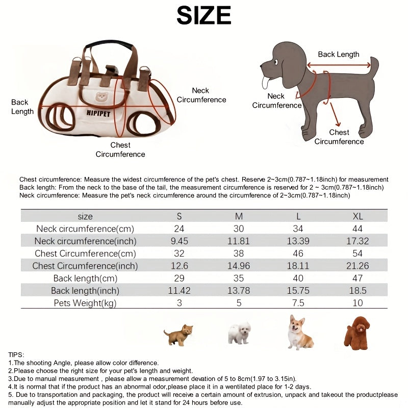 Small Dog Cat Sling Carrier Bag | Breathable Mesh Single Shoulder Pet Carrying Bag, Hands-Free Adjustable Strap, Cute Backpack-Style Tote for Small to Medium Pets, Outdoor Travel & Daily Use, S/M/L