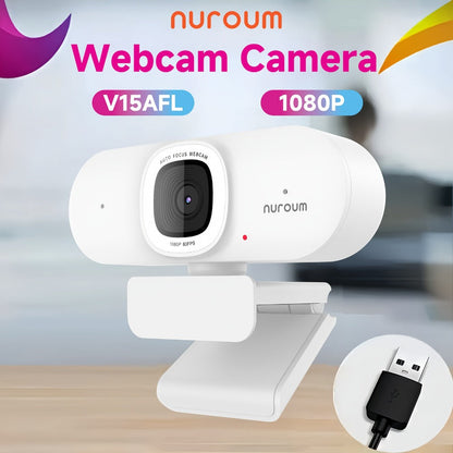 4K Webcam AI Auto Framing True Autofocus with Dual Noise Canceling Mics & 90° FOV – NUROUM V11/V15/V32 Plug and Play USB Camera for Zoom Meetings, Gaming & Home Office, 1080P/2K/4K