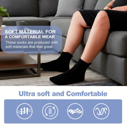 12-Pair Extra-Wide Ankle Sock Set in Black or Black-and-White with US 9-11 and 10-13 Sizes