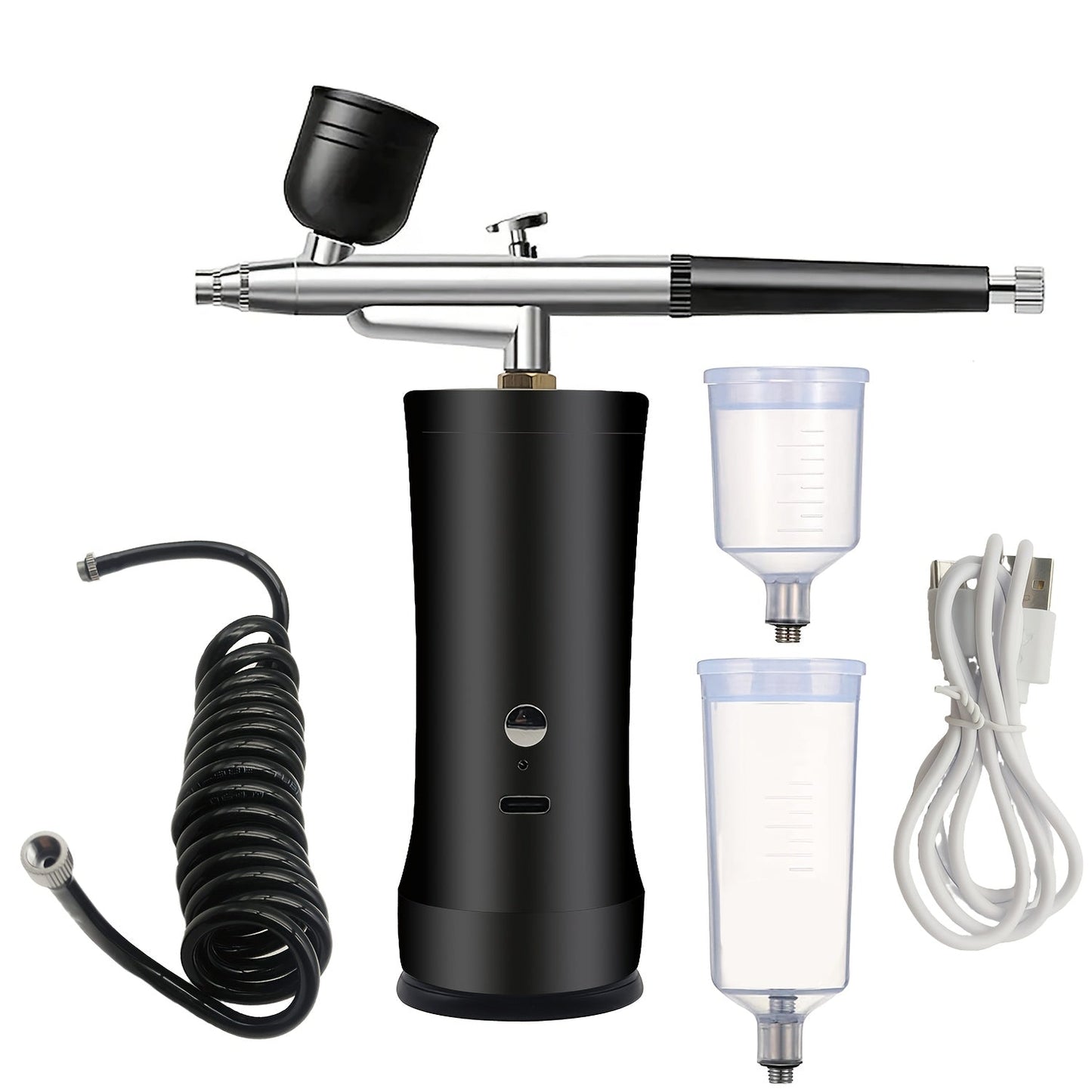 Rechargeable Cordless Airbrush Kit with Green, Pink, Red or Black Three-Gear Pump and Three Cup Options