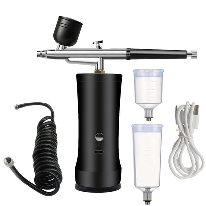 Rechargeable Cordless Airbrush Kit with Green, Pink, Red or Black Three-Gear Pump and Three Cup Options