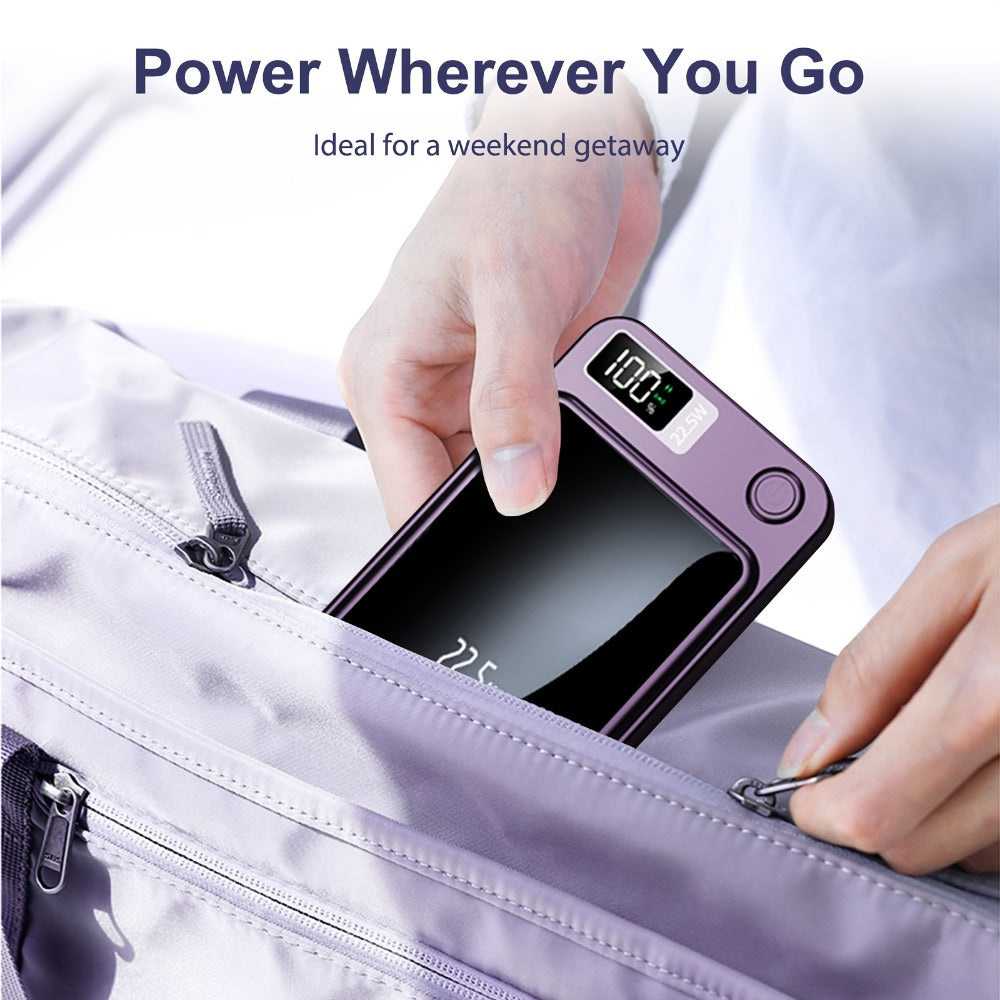 Magnetic Wireless Power Bank with 5000mAh and 10000mAh Labels, Flip Display and Four Color Options