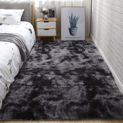 Shaggy Area Rug Soft Plush Fuzzy Carpet Non-Slip Tie-Dye Design for Bedroom Living Room Nursery Dorm — Pet Friendly Machine Washable Multiple Sizes & Colors