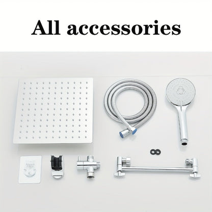 Rainfall and Handheld Shower Combo Sets with 8, 10 or 12-Inch Head Options in Chrome or Black